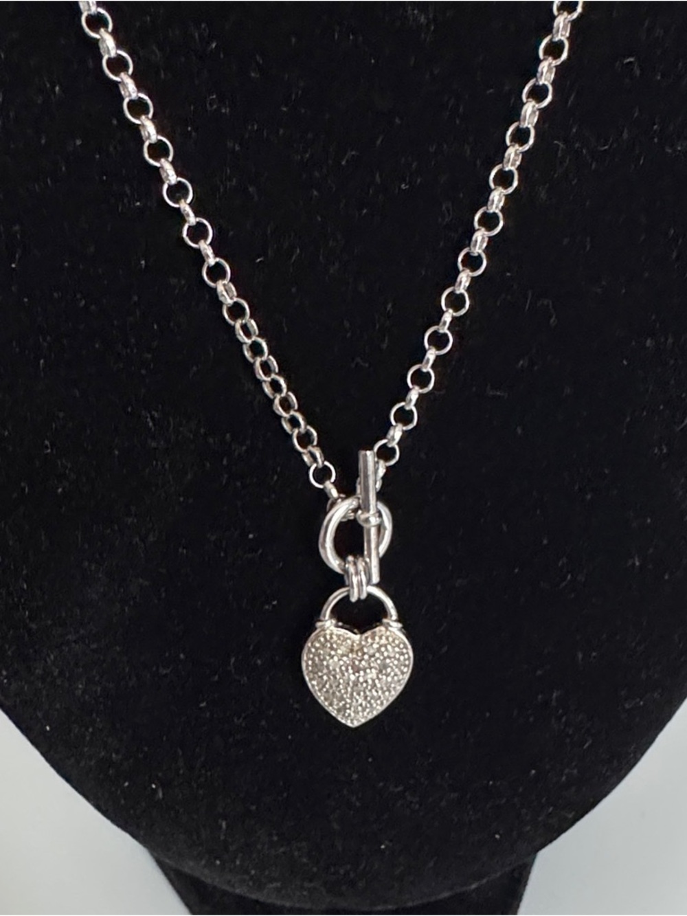 Sterling Silver Pave Necklace - Picture 5 of 8